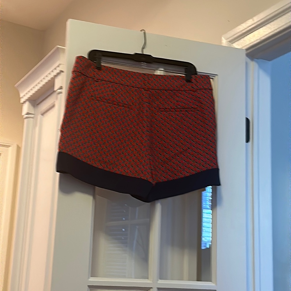 Ann Taylor Shorts, Red, Navy, White, Polyester, Size 10